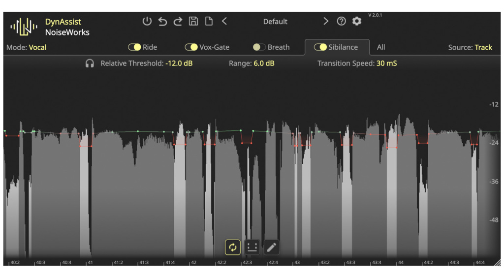 Wichtig für perfekte Vocals: Ein De-Esser – hier in dem Plugin DynAssist – entfernt störende S-Laute