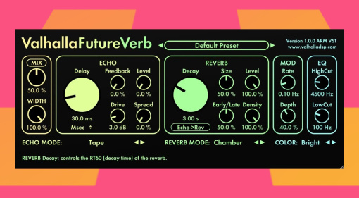 ValhallaFutureVerb: Dieses neue ValhallaDSP-Plugin klingt nach Zukunft - nur 50$!