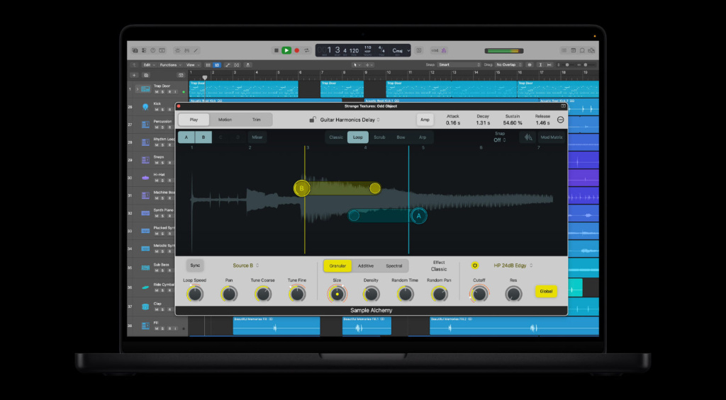 Sample Alchemy wird mit Logic Pro 12.3 um einen Granular-Sync-Modus erweitert