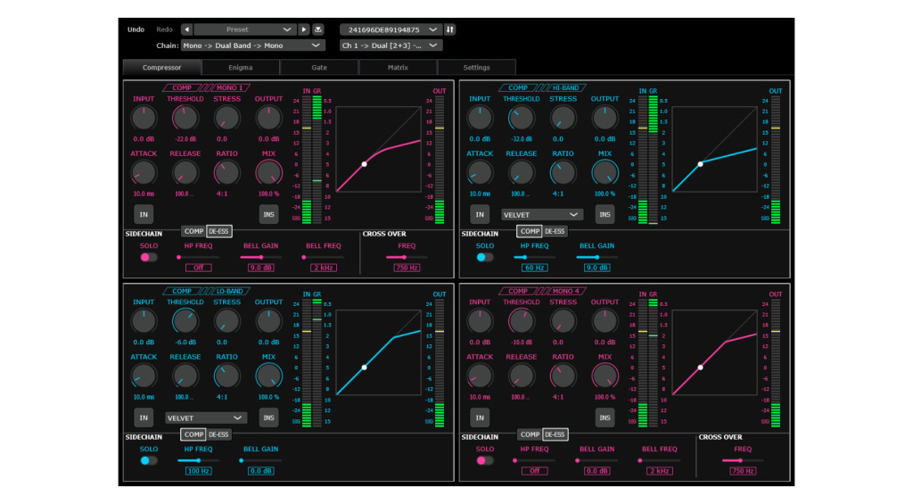 Mit einem Plugin lässt sich jeder Kanal des Kompressors gezielt steuern