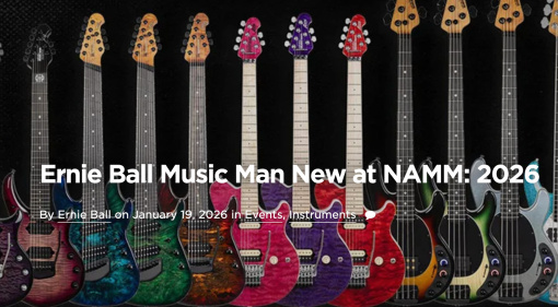 Ernie Ball Music Man 2026: Jason Richardson Cutlass 8-String, neue Majesty-Modelle und mehr!