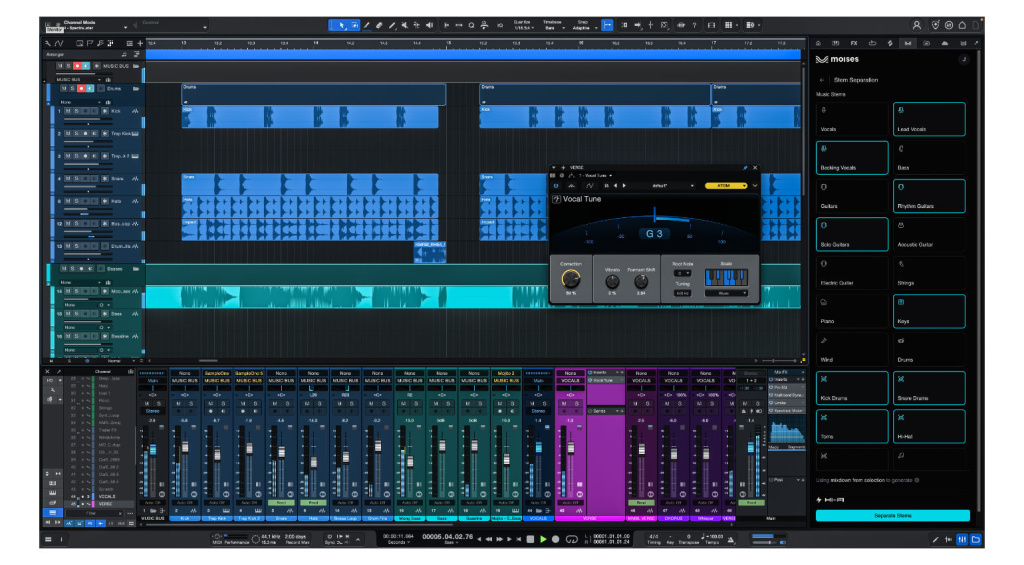 Funktionen von Moises AI werden mit dem 8.1 Update in Fender Studio Pro integriert