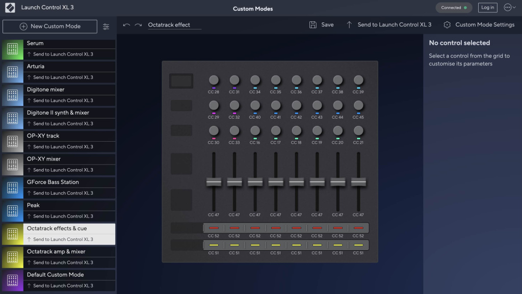 Der Components Control Editor vom Launch Control XL3