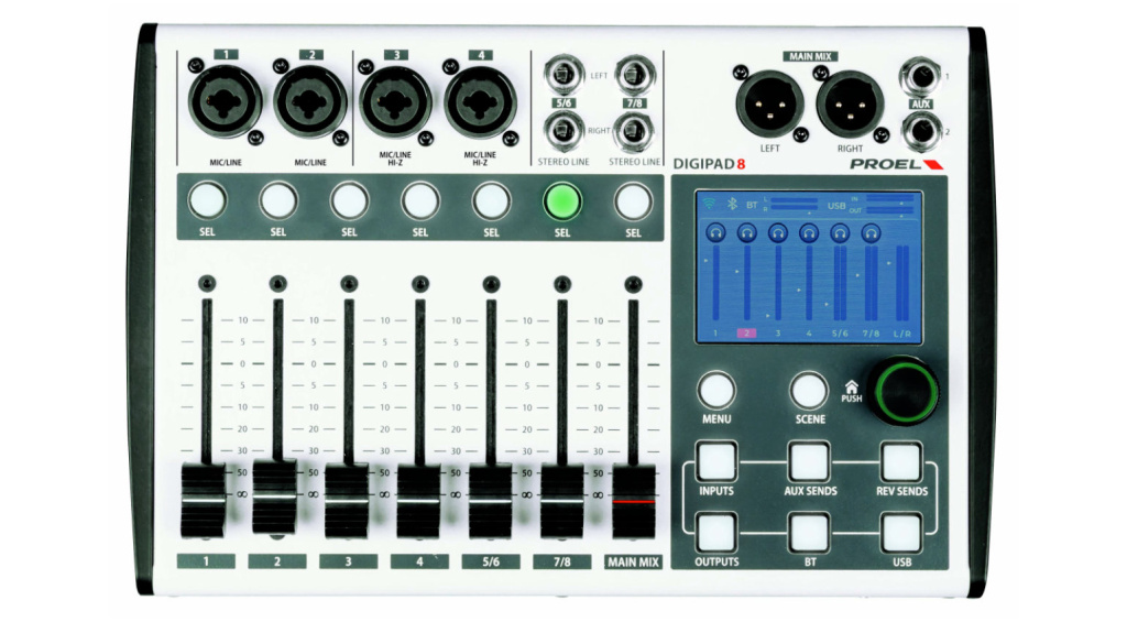 Proel DIGIPAD 8 verfügt über motorisierte Fader und einen Touchscreen