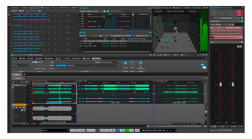 WaveLab 13 bietet einen neuen Workflow für Dolby-Atmos-Produktionen