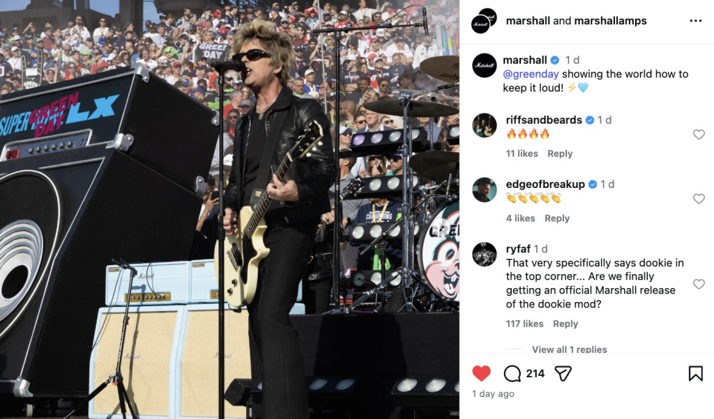 Marshall Dookie Green Day Signature Amp beim Super Bowl?