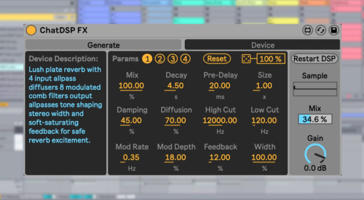 Dillon Bastan ChatDSP: Dieses Tool baut Max-for-Live-Devices aus Text-Prompts in sekundenschnelle!