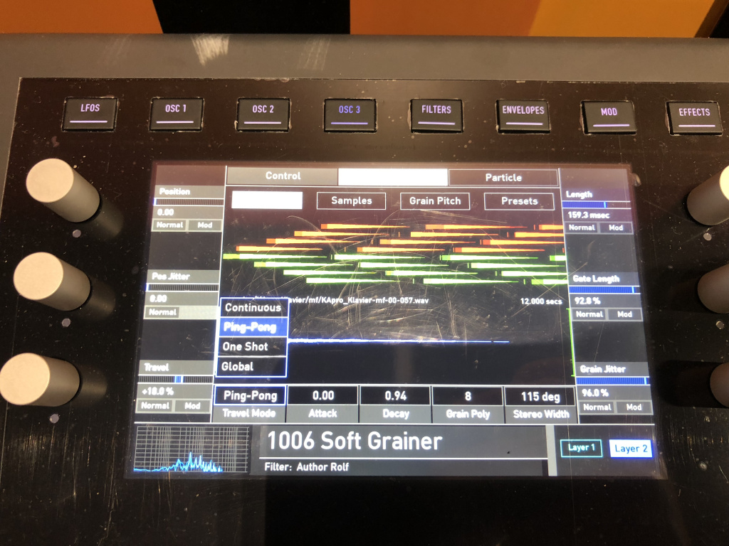 Ausreizen Granular und Pads - klingen sehr fresh und interessant