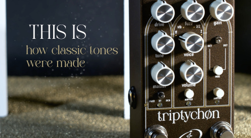 Der Crazy Tube Circuits Triptychon liefert das Zusammenspiel von Fuzz, Obertonsteuerung und Amp-Drive.