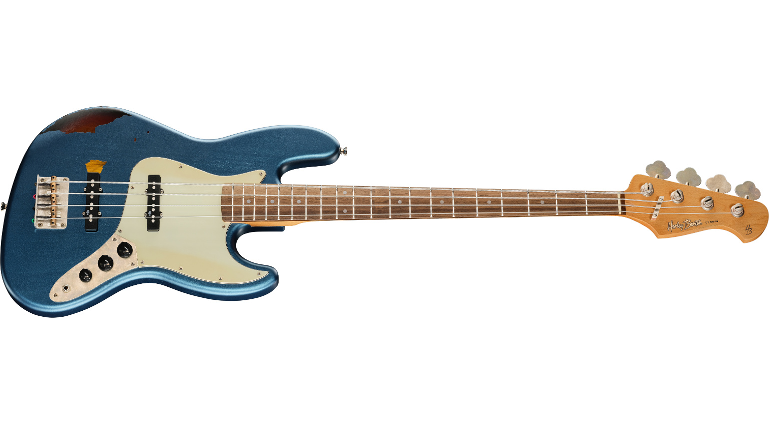 Harley Benton JB-62LA Lake Placid Blue over Sunburst Light Aged
