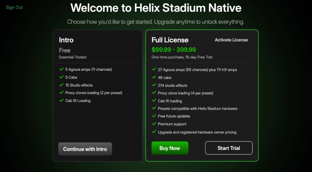Hier wählt man direkt Stadium Native Intro aus