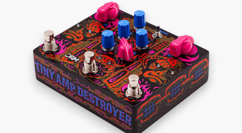 Der Jam Pedals Tiny Amp Destroyer kombiniert zwei unabhängige Drive-Stufen mit einem eigenständigen Treble-Booster.