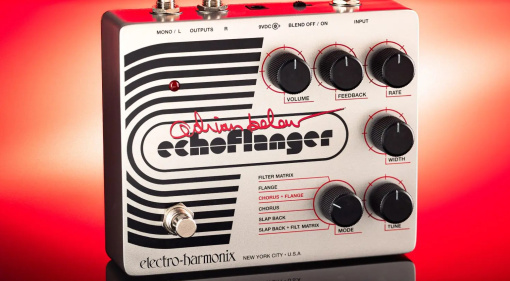 Ihr wollt satte Chorus- und Flanger-Effekte und viele Sounds darüber hinaus? Dann solltet ihr euch den EHX Adrian Belew Echoflanger genauer anschauen.