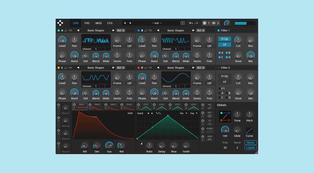 TetraOP: 4-Oszillator-Wavetable-Synth mit umfangreicher Modulation