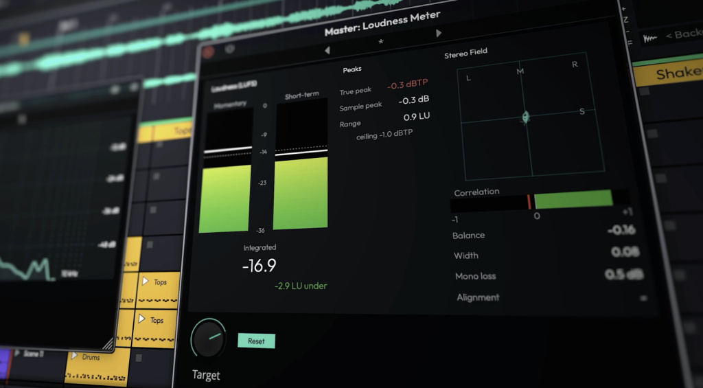 Ein Loudness-Meter gehört zu dem neusten Update für Tracktion Waveform Pro 14