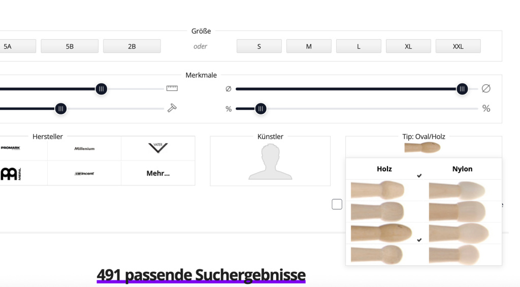 Parameter zum Verfeinern